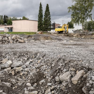 Överblick av byggarbetsplats