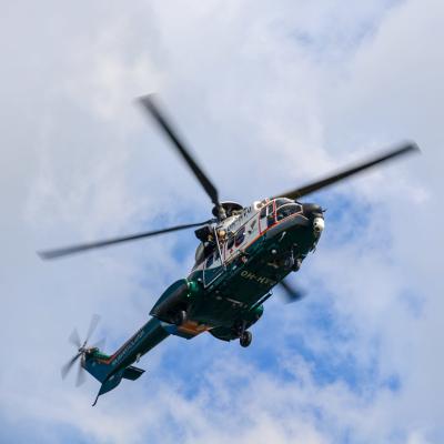 Sjöräddningsövning med helikopter.