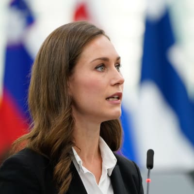 Sanna Marin talade inför EU-parlamentet i Strasbourg den 13.9.2022