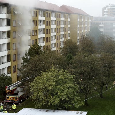 Bränder i ett flervåningshus i Göteborg