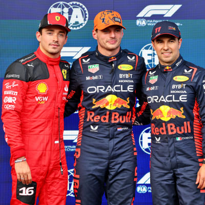 Charles Leclerc, Max Verstappen sekä Sergio Perez.