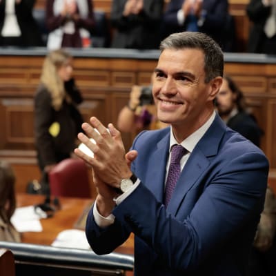 Espanjan pääministeri Pedro Sanchez eduskunnassa Madridissa.