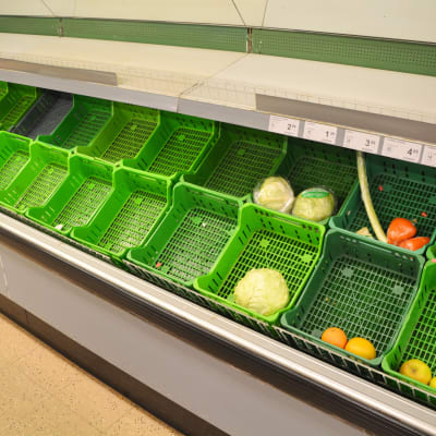 Grönsaksdisken i K-market Hindhår i Borgå den sista öppethållningsdagen 27.10.17
