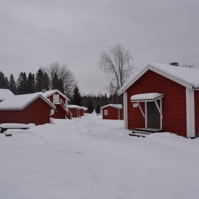 Svanen camping i Jakobstad i vinterskrud