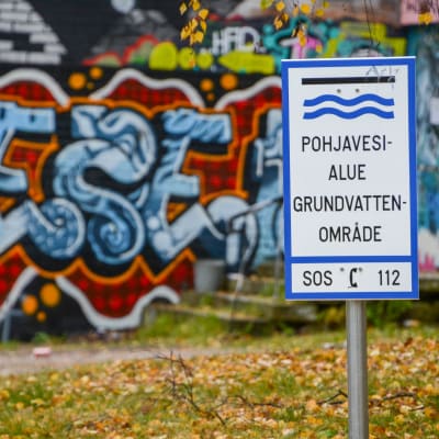 Skylt för grundvatten.
