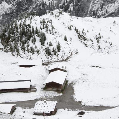 Snöfall i Tyrolen i augusti    