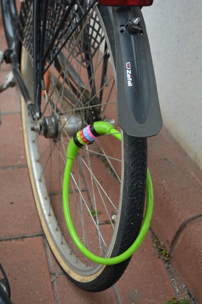Cykellås på en cykel i Borgå.