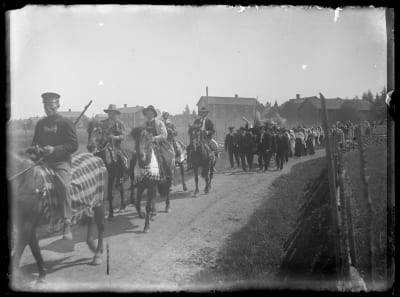 Bröllopståg på väg på bröllop år 1916
