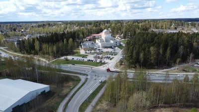 Flygbild över Borgå.
