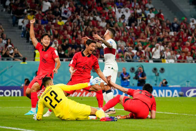 Sydkorea firar mål i VM.