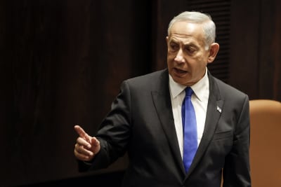 Premiärminister Benjamin Netanyahu talar i Knesset den 29 december 2022.
