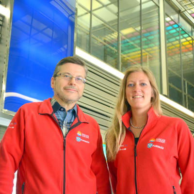 Anders Hendricksson och Sara-Lotta Huhtaoja på Fritidsverket i Malax