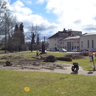 Skolparken i Jakobstad i april 2015
