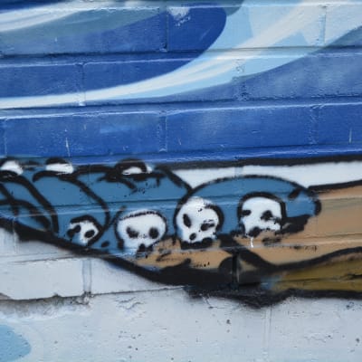 Graffiti på avloppsreningsverket i Kokon i Borgå.
