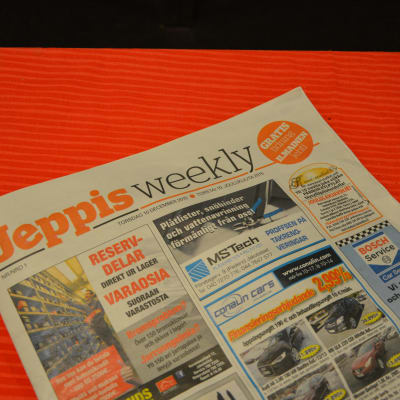 Första numret av gratistidningen Jeppis Weekly.
