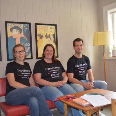 Åsa Lund, Sari Kalliosaari och Måns Aldén jobbar med uppsökande ungdomsarbete