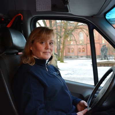 Leila Blomberg har kört skolbuss i Vasa i 18 år.