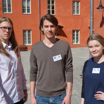Från vänster: Mihkel Malsroos, Oskar Söderberg, Dora Lagerspetz.