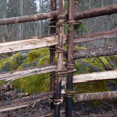 En vinkel  i en gärdesgård.