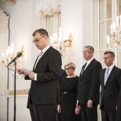 Juha Sipilän uusi hallitus 29. toukokuuta 2015.