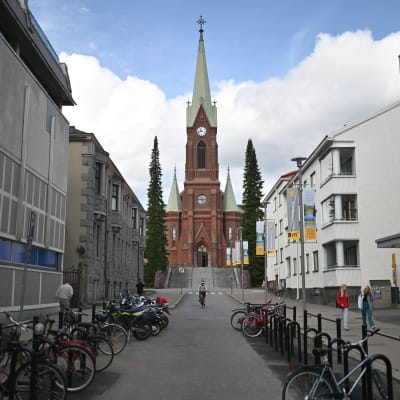 Mikkelin tuomiokirkko kuvattu elokuussa 2021