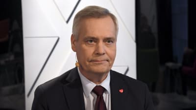 Socialdemokraternas ordförande Antti Rinne på Yles valdebatt den 14 mars 2019.