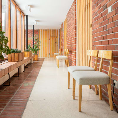 Käytävä Säynätsalon kunnantalolla.