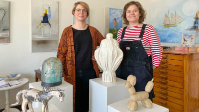 Bild på keramik konstnärerna  Janine Bergström och Michaela Stürmer