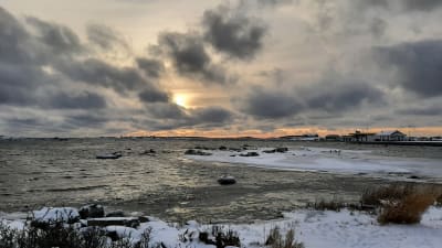 Öppet hav i Hangö i december 2021.