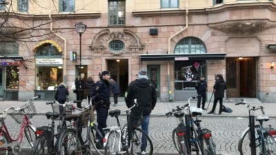 Huset vid Mariatorget i Stockholm där det inträffade en explosion den 19 november 2018.