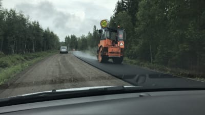 Vägarbete på Vallgrundvägen.