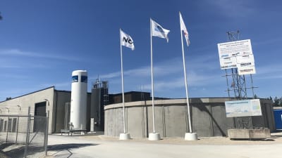 Vattenreningsverkets byggnad i Kvarnåkershamn, Gotland.