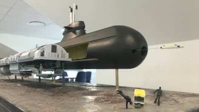 Miniatyrmodell av ubåten A26.