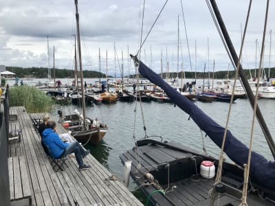 Skötbåtar i hamnen i Korpo.