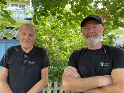 Jobbonärerna Thomas Odell och Pepe Todrovic vid Upplands-Brohus i Sverige.
