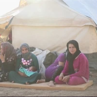 Kvinnor som lyckats fly från IS i Irak