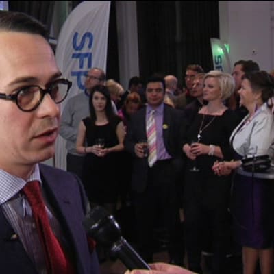 Carl Haglund på SFP:s valvaka