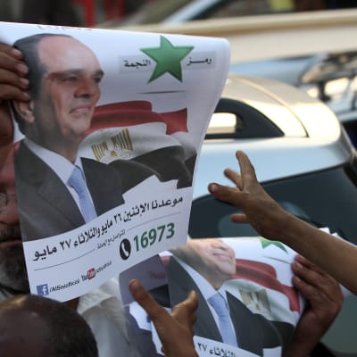 Abdel Fatah al-Sisi kandiderar i presidentvalet i Egypten som hålls i maj 2014.