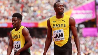 Michael Campbell och Usain Bolt, VM 2017.