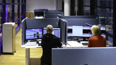 Ett av de små kontorslandskapen