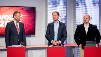 Partiledardebatt inför parlamentsvalet i Slovakien: Peter Pellegrini, Igor Matovic och Marian Kotleba.