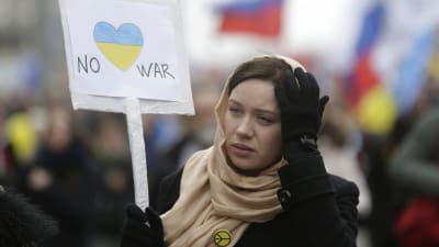 Demonstration i Moskva mot krig på krim