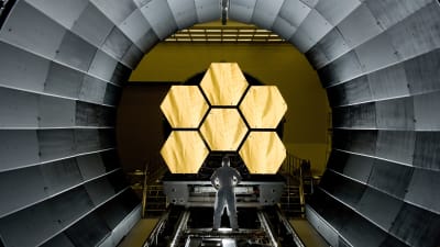 James Webb-rymdteleskopet under konstruktion.