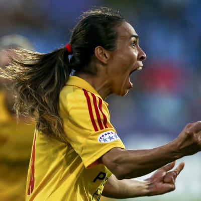 Marta tvåmålsskytt i Champions League-finalen 2014.