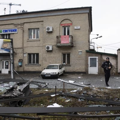 Kiev efter bombning.