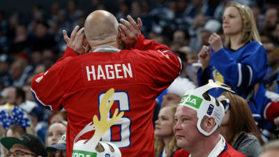 Norsk supporter i VM i Finland 2022.