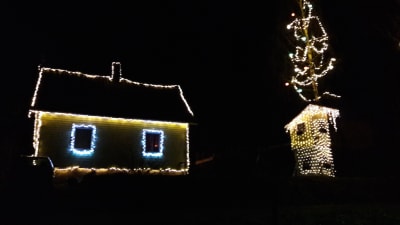 Julbelysning i Tarkis i Borgå.