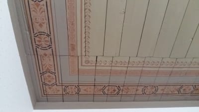 Detalj från gammal takmålning på Ispois herrgård