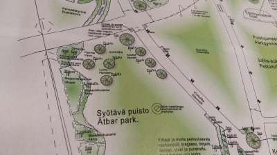 Karta över den planerade Klockarparken i Lappträsk.