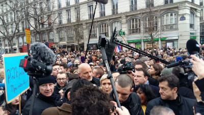 Marine Le Pen på demonstration.